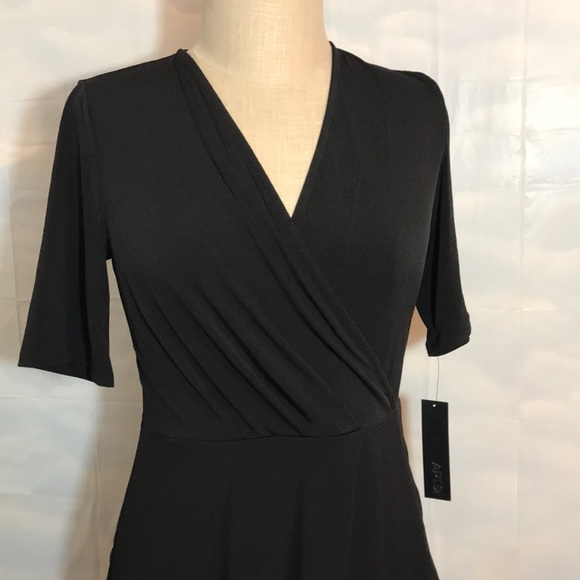 NWT Apt. 9 Little Black Tie Faux Wrap Dress - Picture 2 of 8